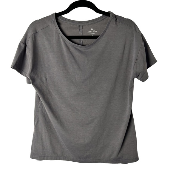 Athleta Women’s Short Sleeve Scoop Neck T shirt plum/ lavender color EC SZS - Picture 1 of 6